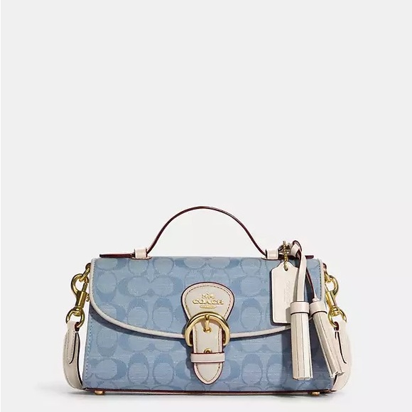 ❤️COACH KLEO Top Handle In Signature Chambray ~ NWT C8513 $398 - Picture 3 of 10